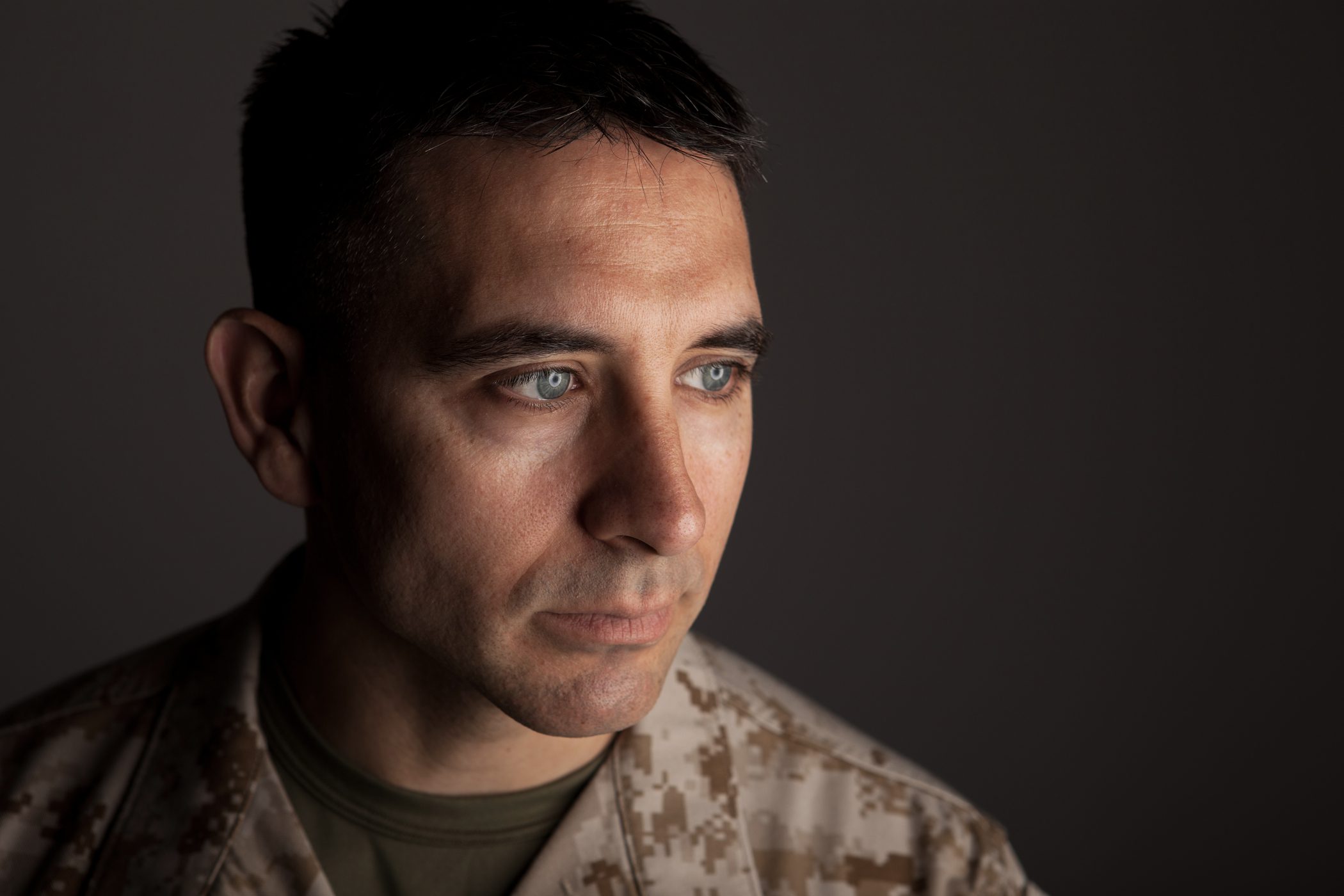 A man with PTSD